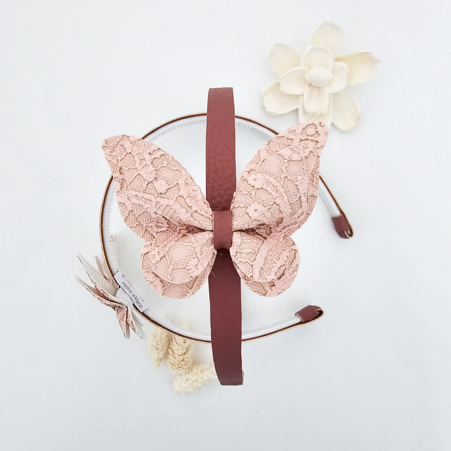 Diadema Mariposa otoñal rosa