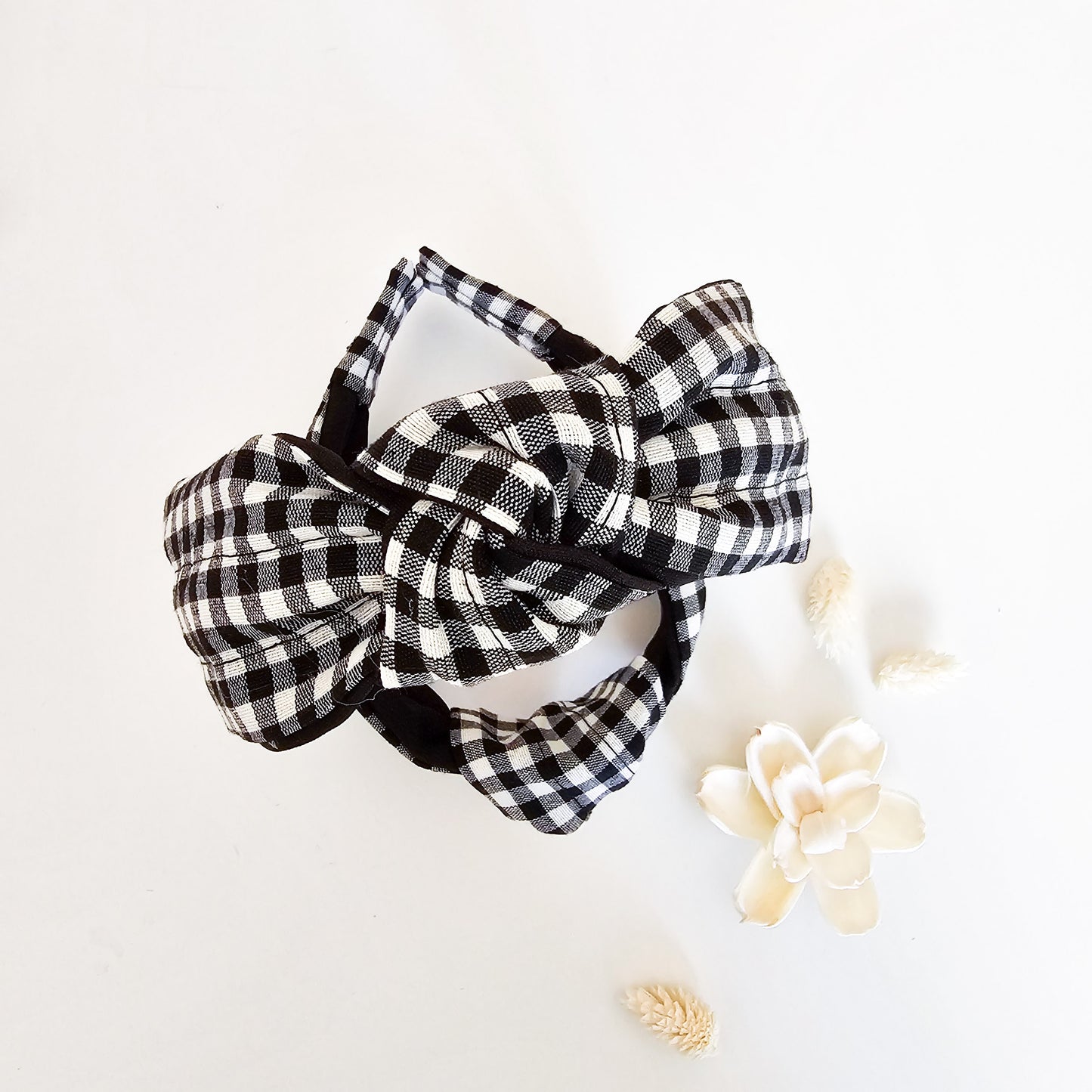 Diadema mujer vichy negro