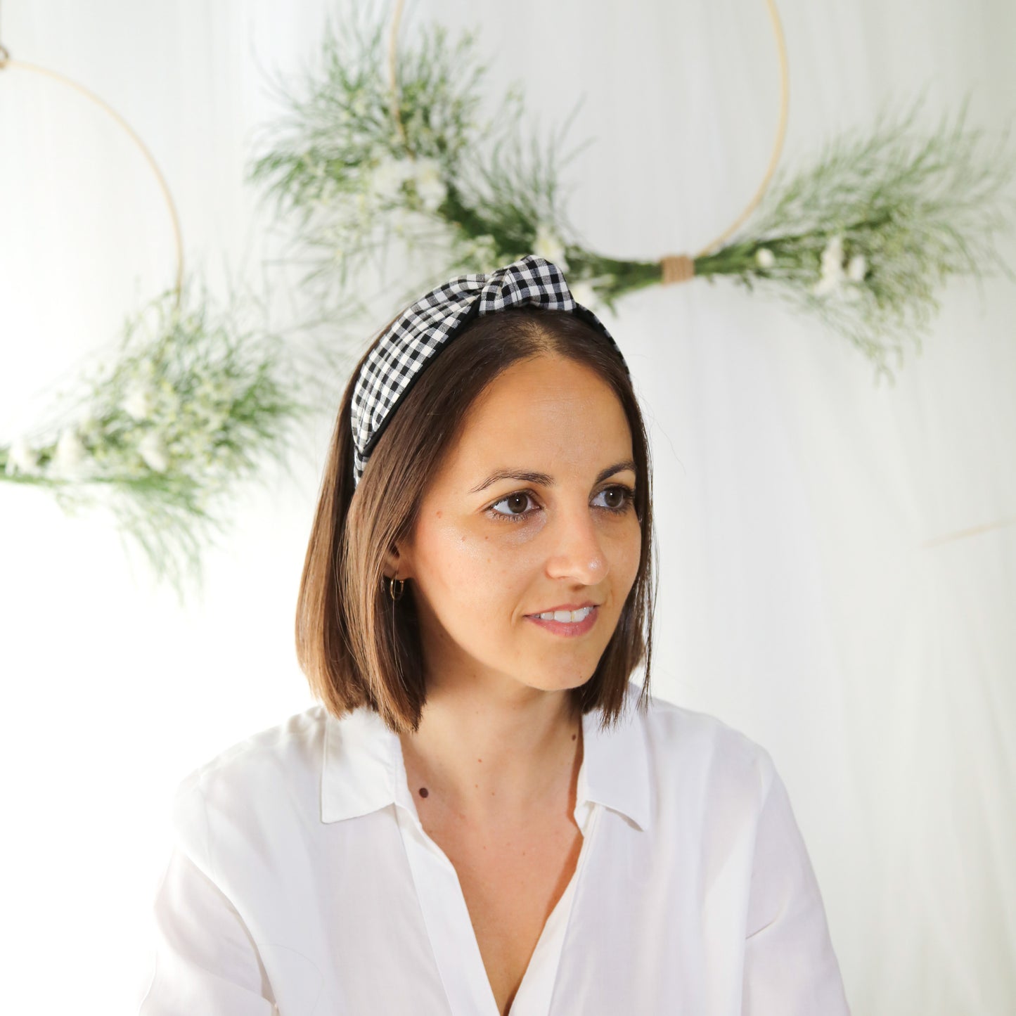 Diadema mujer vichy negro