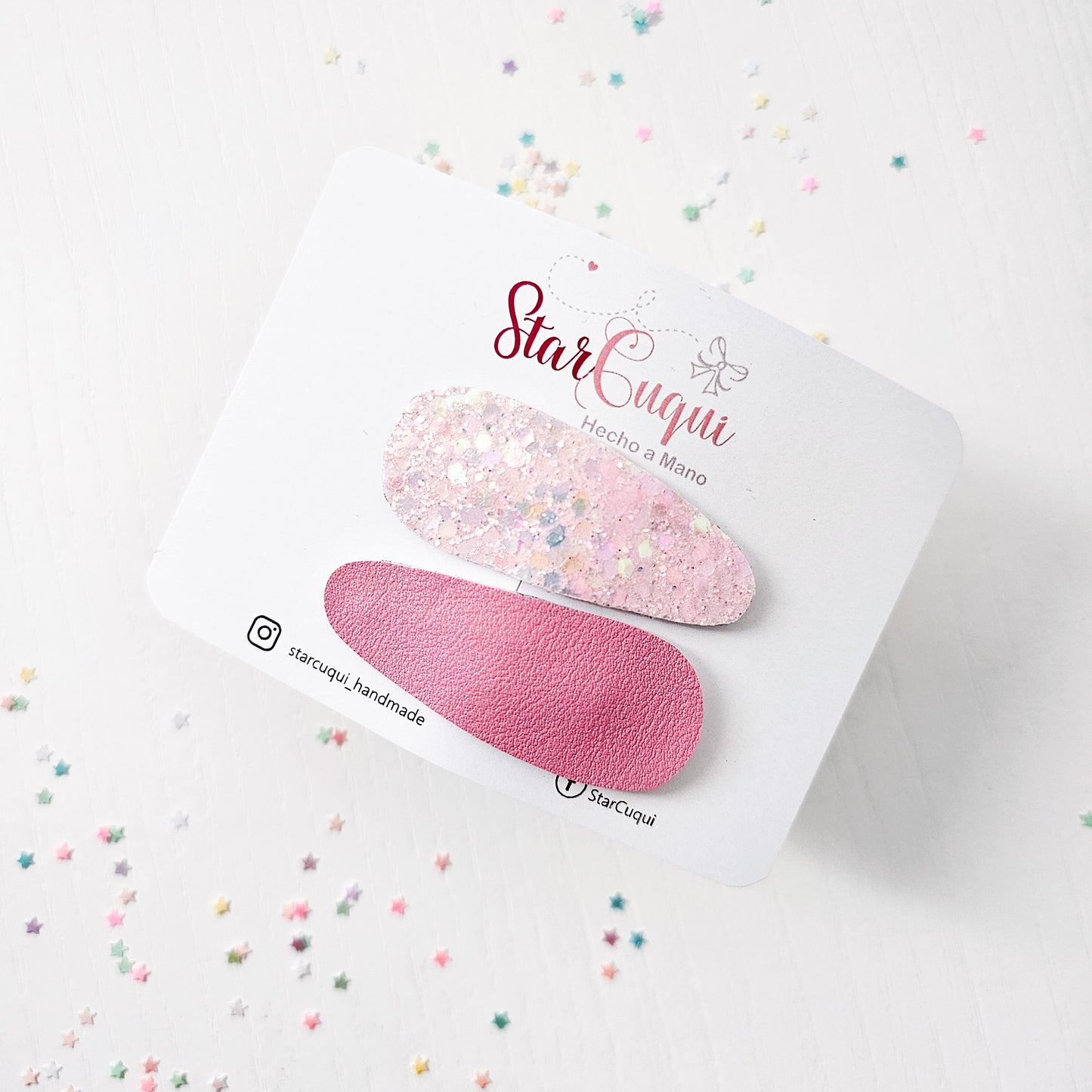 PACK Clip Brillo rosa