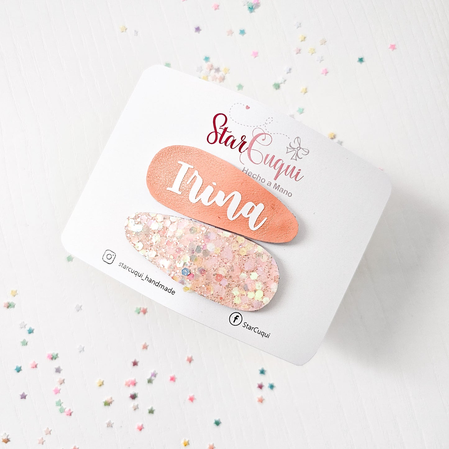 PACK Clip Personalizado Brillo Melocotón