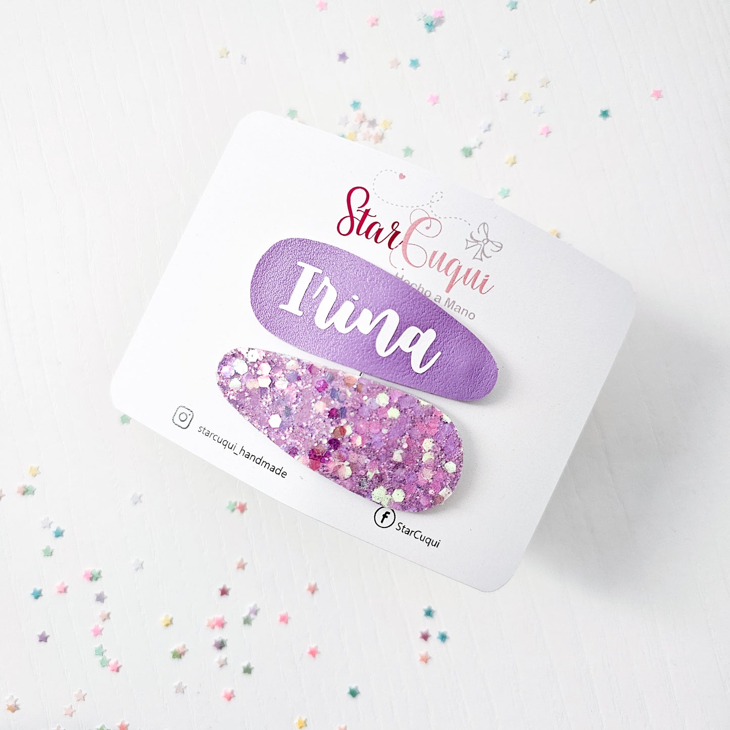 PACK Clip Personalizado Brillo violeta