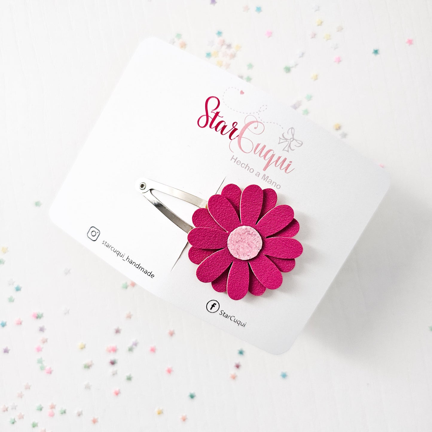 Clip Flor fuscia