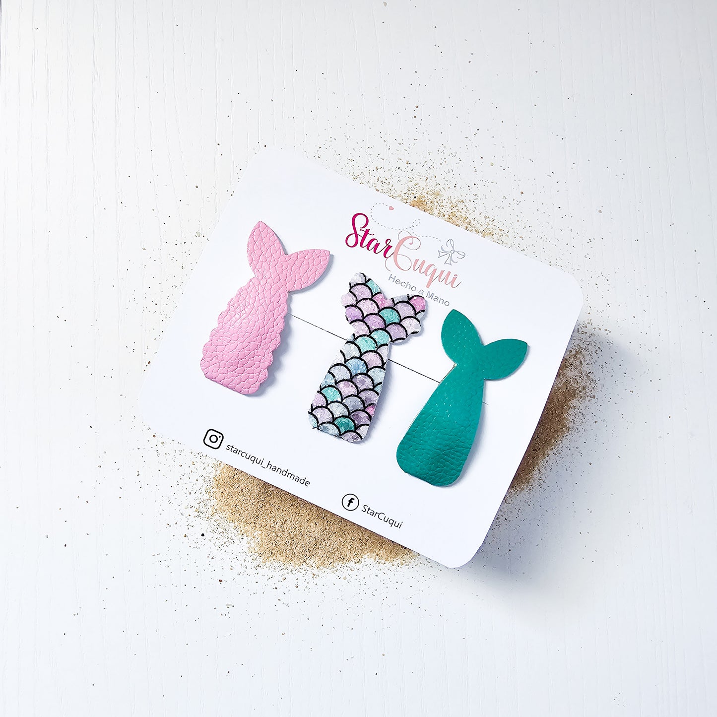 PACK Clip sirenas tonos menta