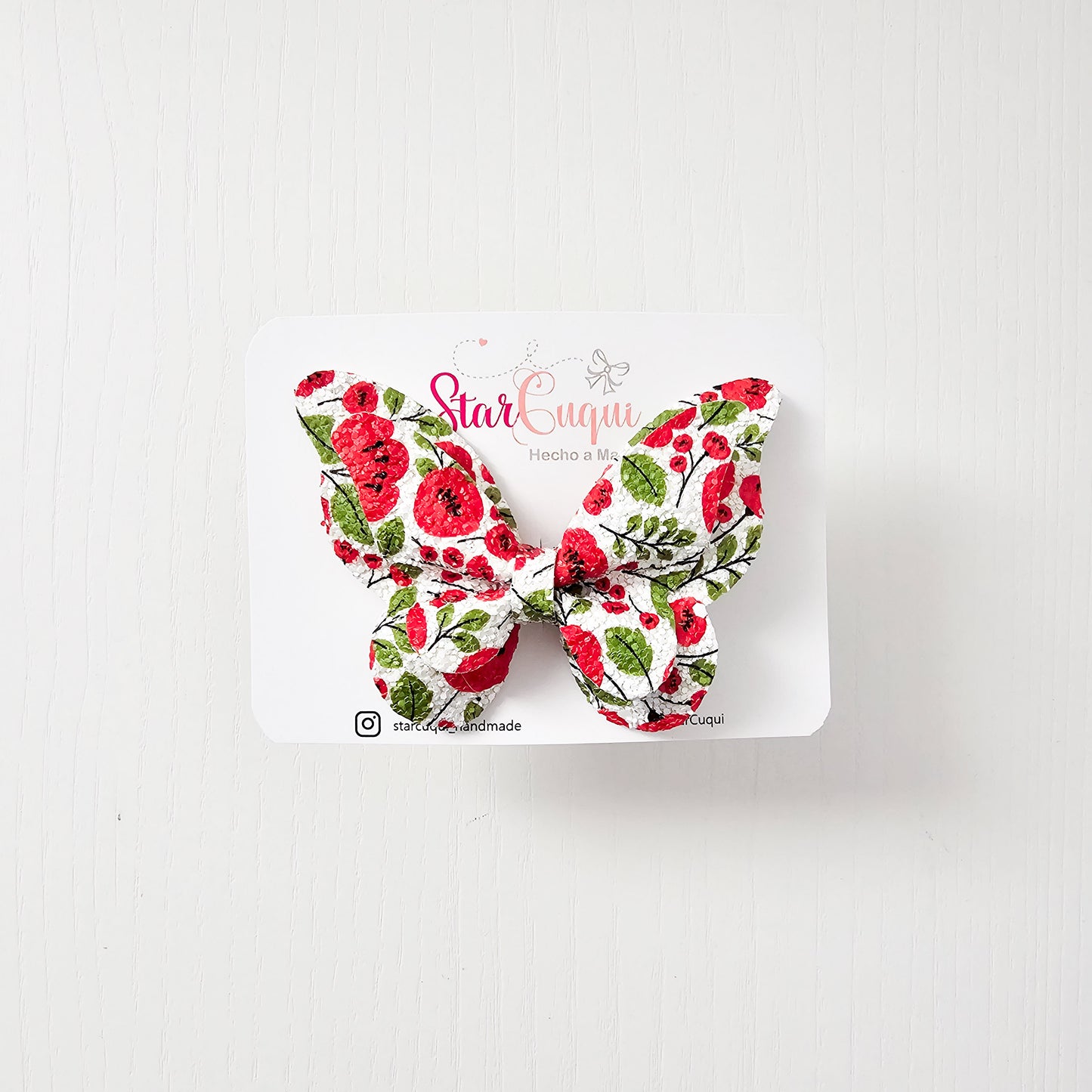 Mariposa estampada tulipan rojo