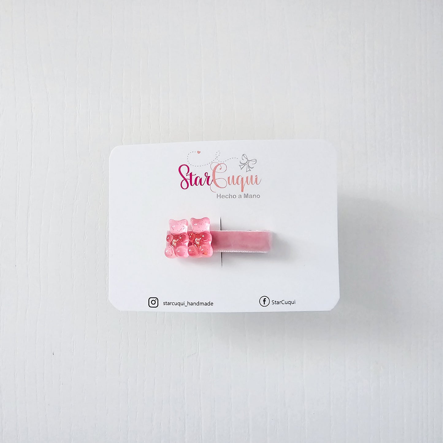 Pinza oso rosa