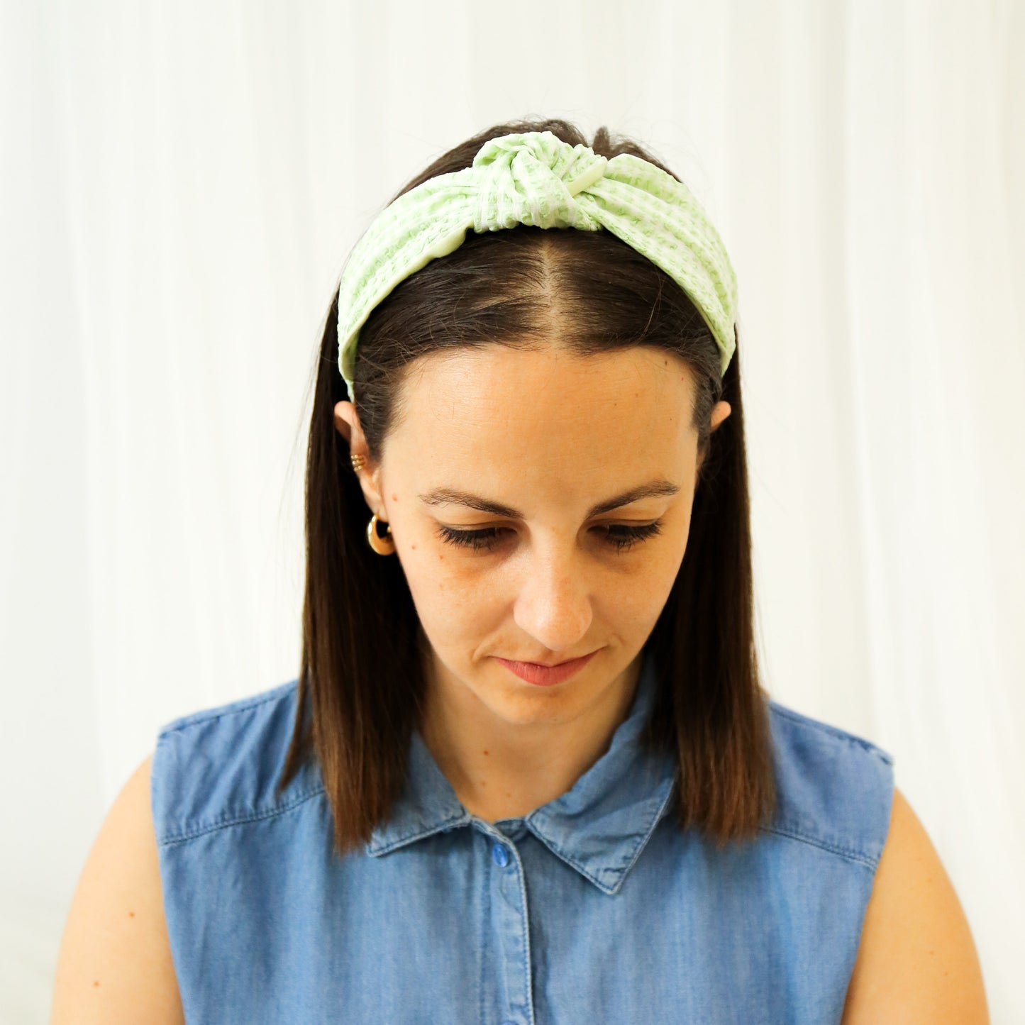 Diadema mujer vichy verde