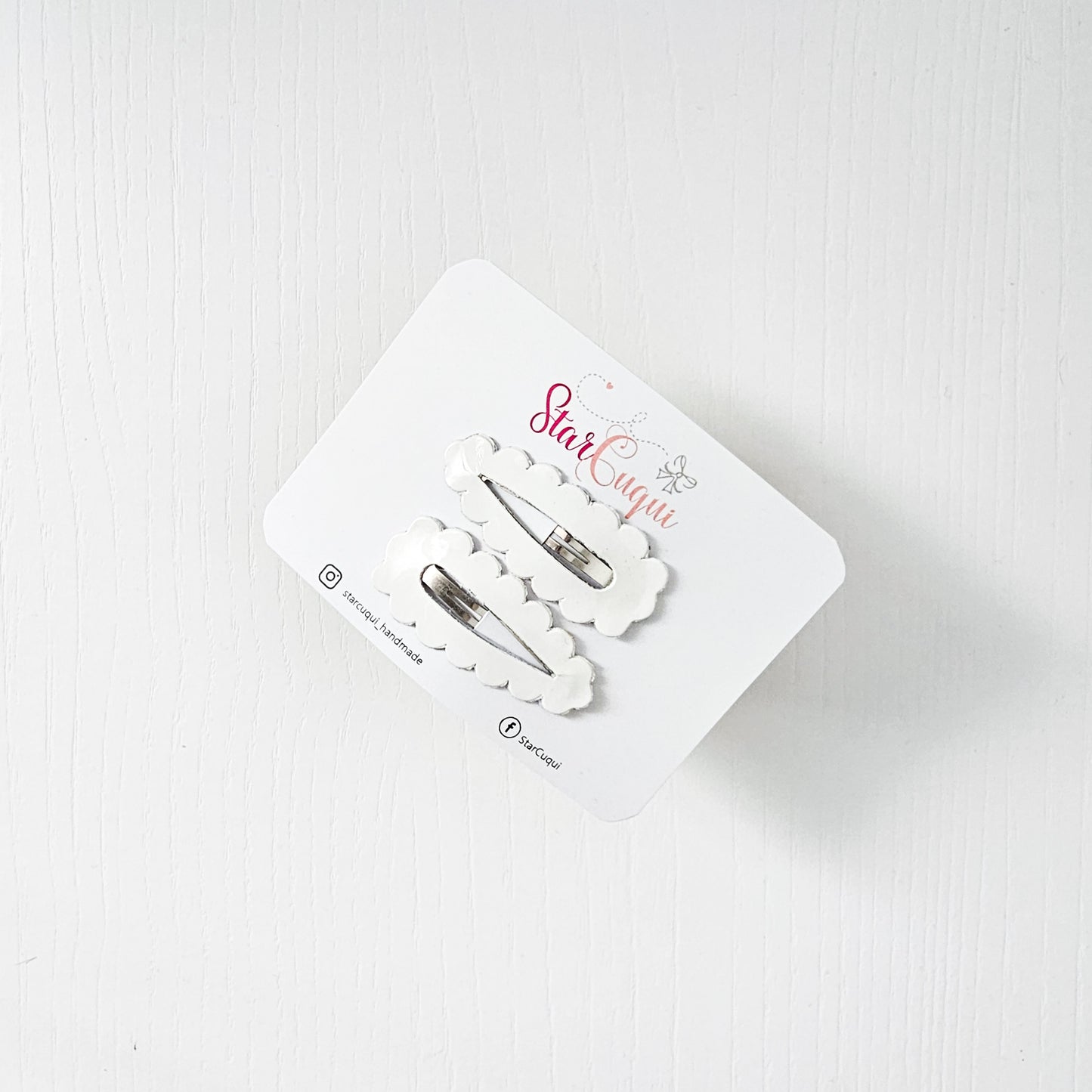 PACK Clip Charol blanco