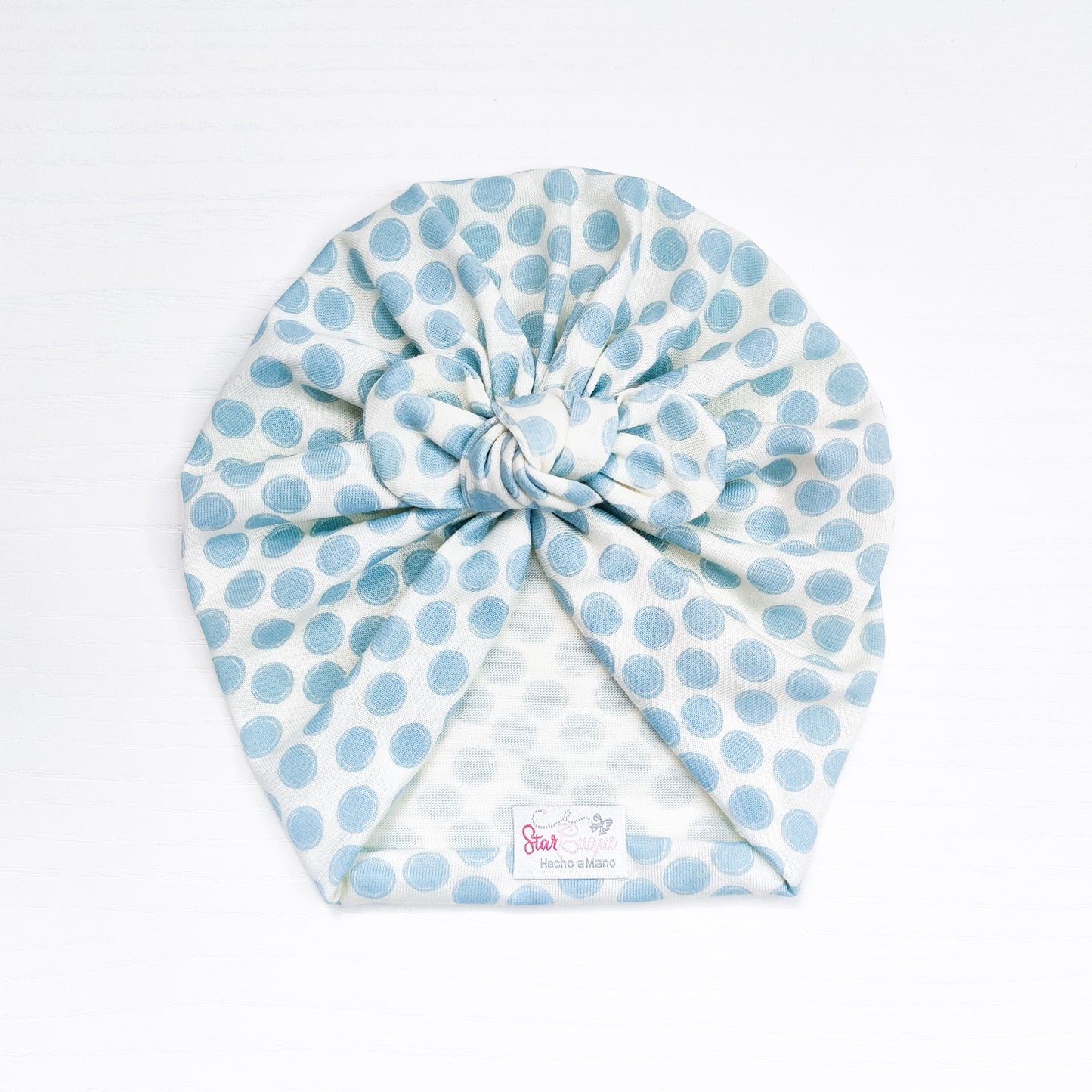 Turbante puntos azul