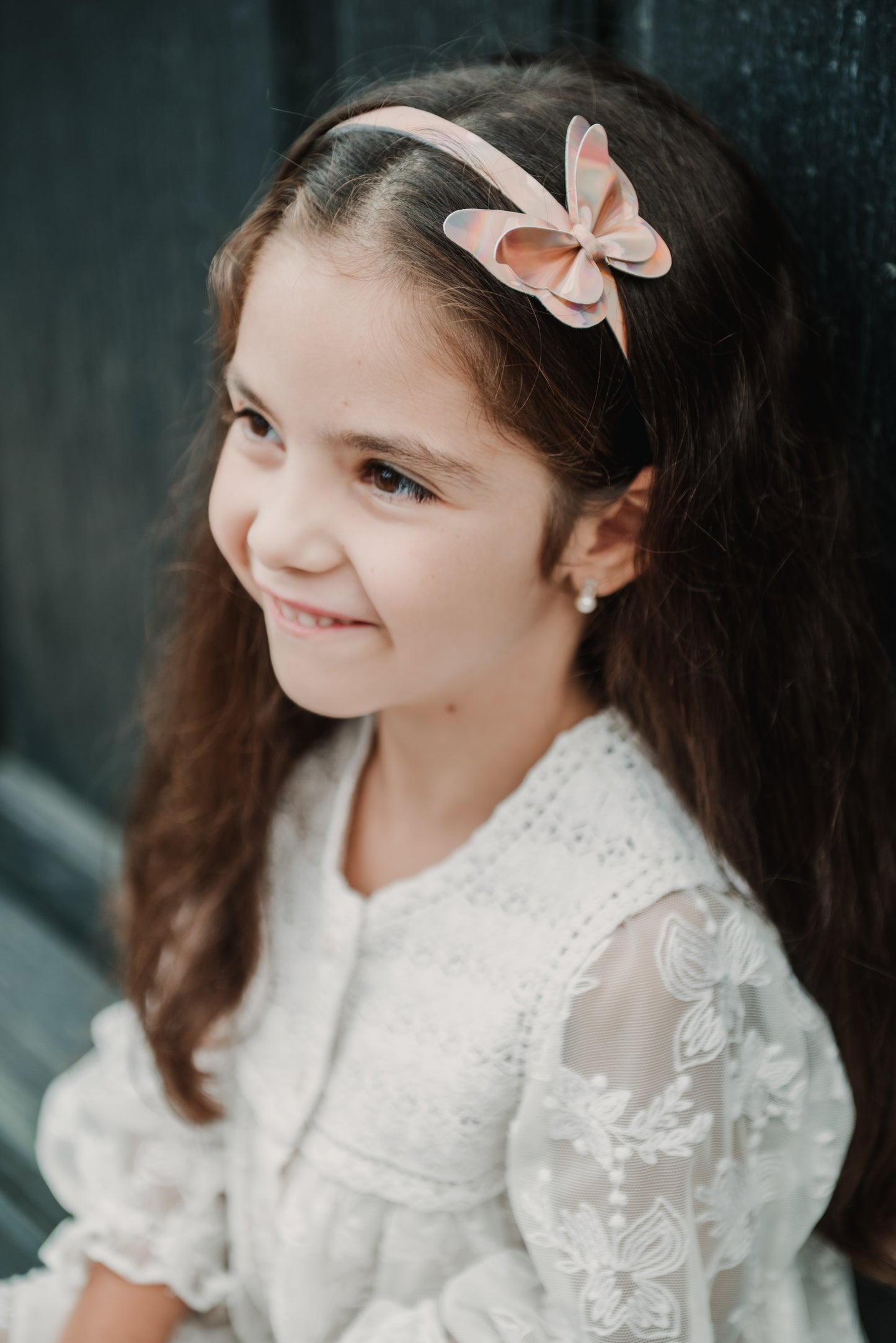 Diadema Mariposa Tornasolada Beig