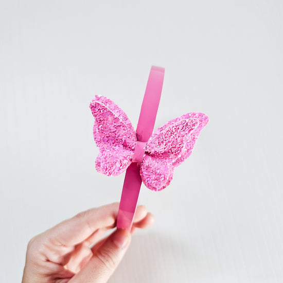 Diadema Mariposa encantada rosa