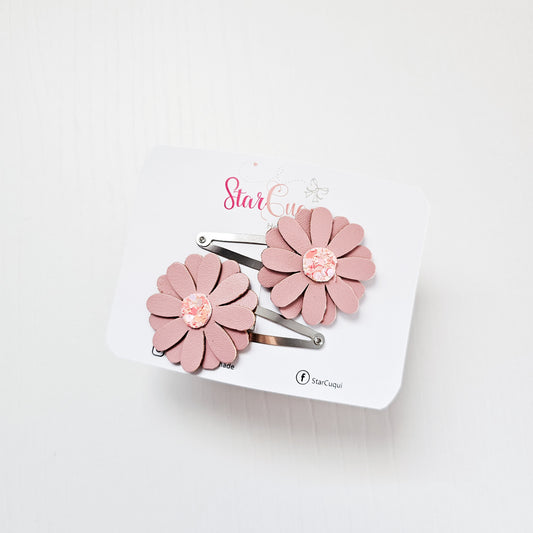 Pack clip Flor de hada melocotón
