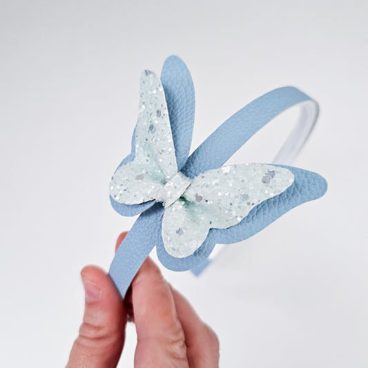 Diadema Mariposa DESTELLOS DE PRIMAVERA azul