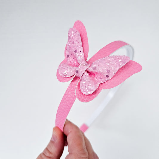 Diadema Mariposa DESTELLOS DE PRIMAVERA rosa
