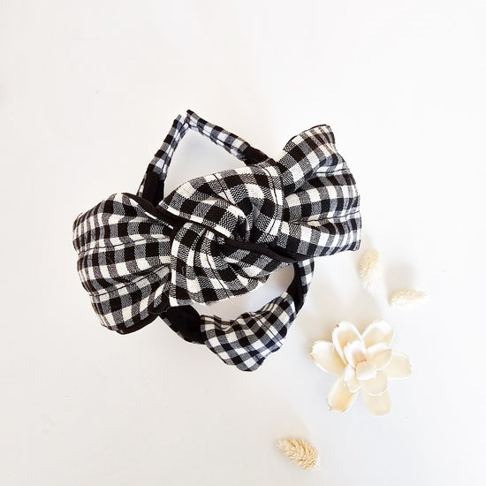 Diadema mujer vichy negro
