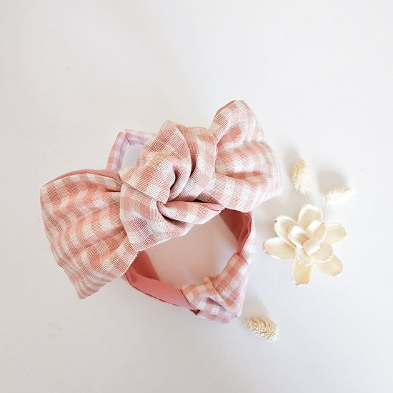 Diadema mujer vichy rosa