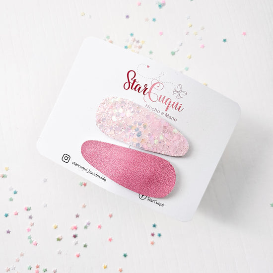 PACK Clip Brillo rosa