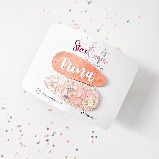 PACK Clip Personalizado Brillo Melocotón