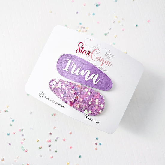 PACK Clip Personalizado Brillo violeta