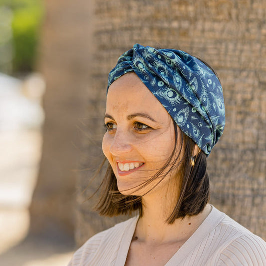 Bandana plumas azul