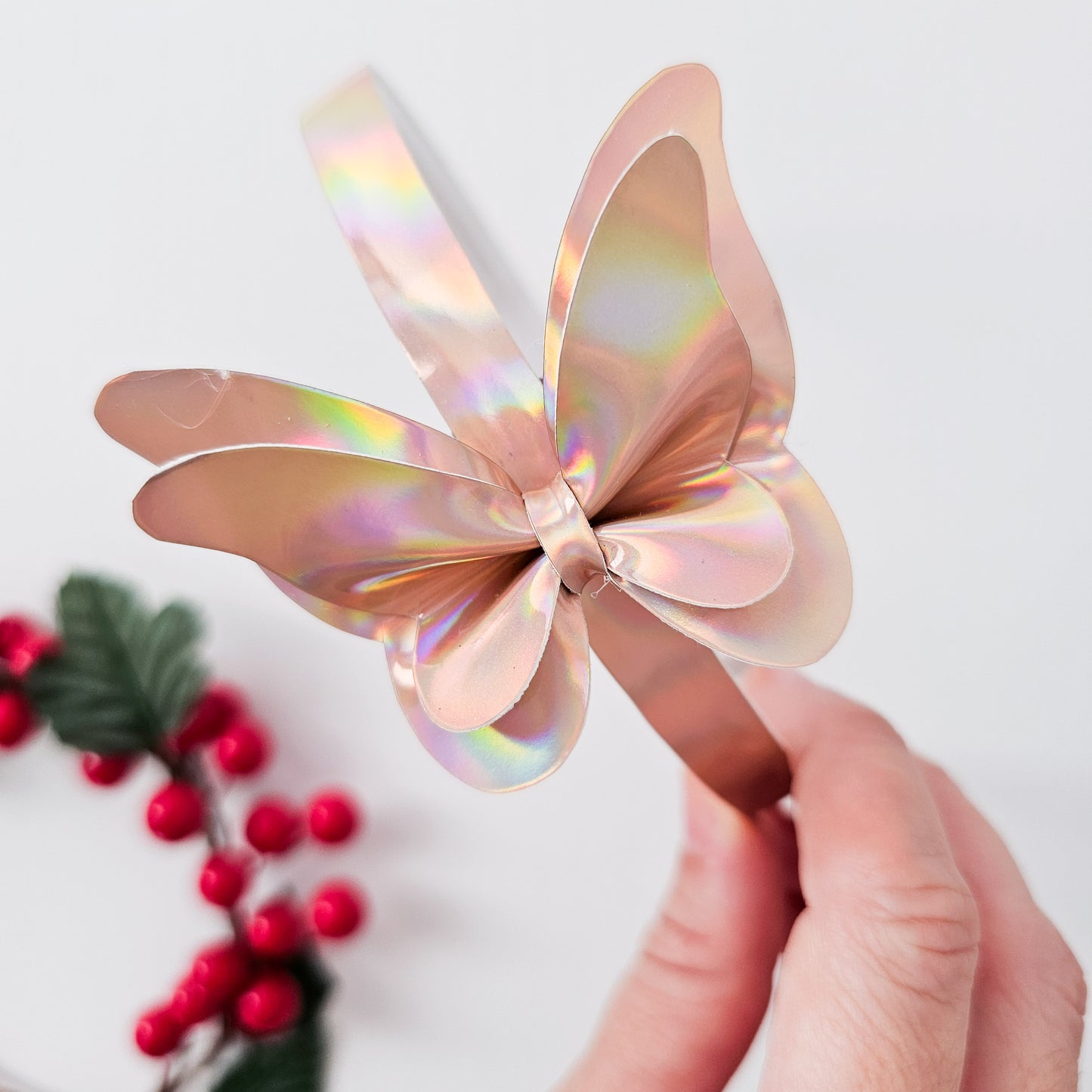 Diadema Mariposa Tornasolada Beig