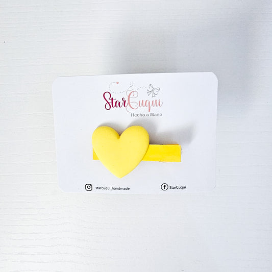 Pinza Corazón amarillo