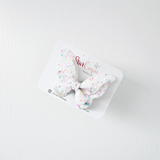 Mariposa Confeti blanco
