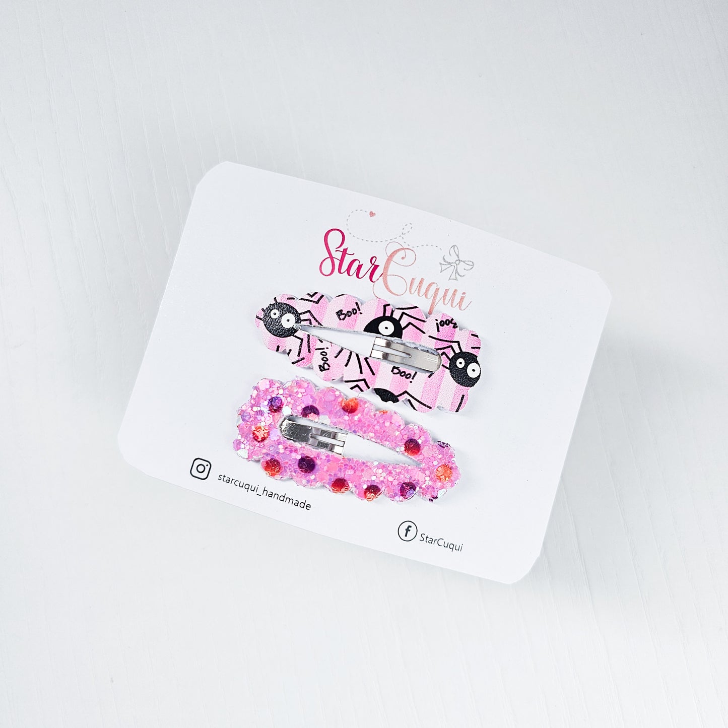 PACK Clip ARAÑA rosa