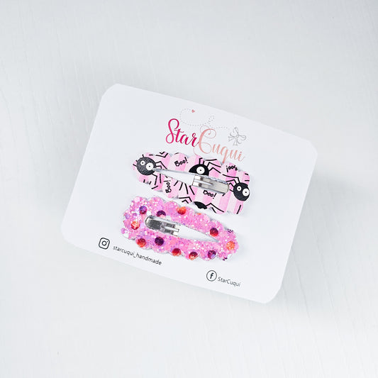 PACK Clip ARAÑA rosa