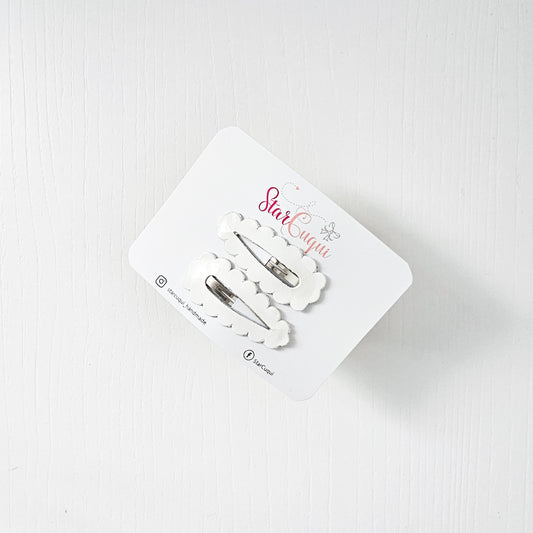PACK Clip Charol blanco