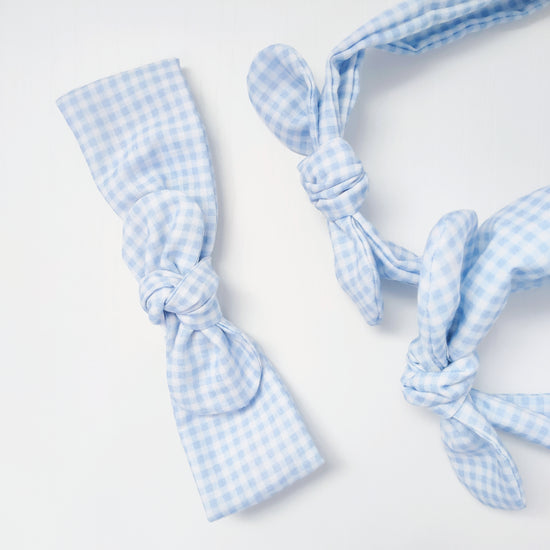 Bandana vichy celeste