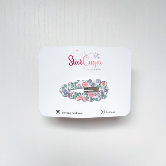Clip picnic primaveral estampada malva
